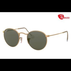 Rayban Round Metal Polarized Sunglasses